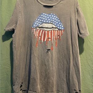 Distressed Gray Graphic Tee